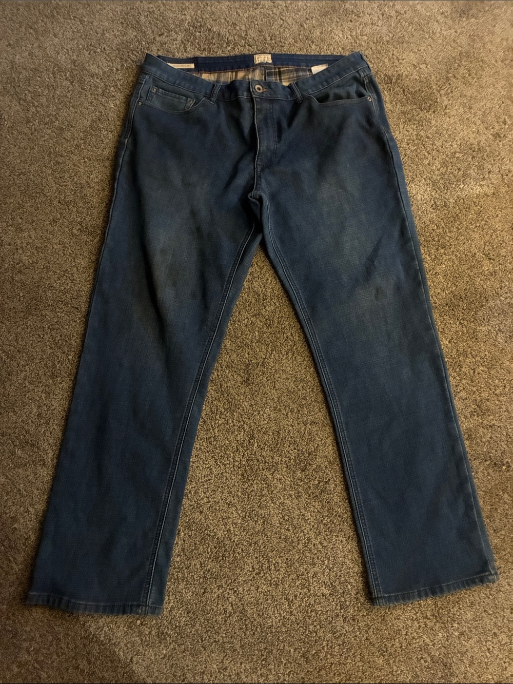 Weatherproof Insulated Men's Straight Jeans in Navy Blue